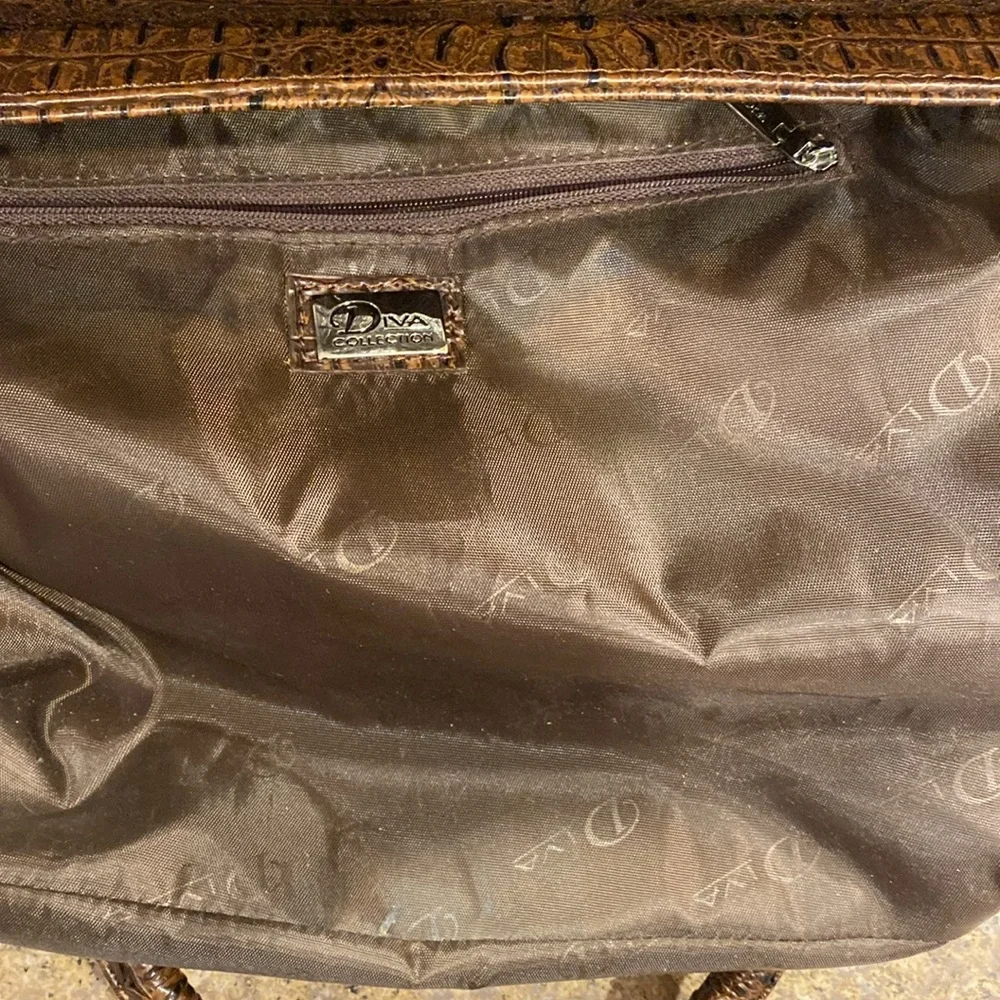 Diva Collection Brown Handbag with Two Handles bag - Picture 14 of 17